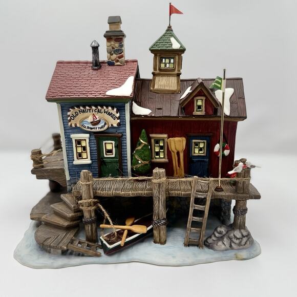 Harborside Village Deluxe Lighted House Old Nautical Wares Celebrations - Picture 5 of 10